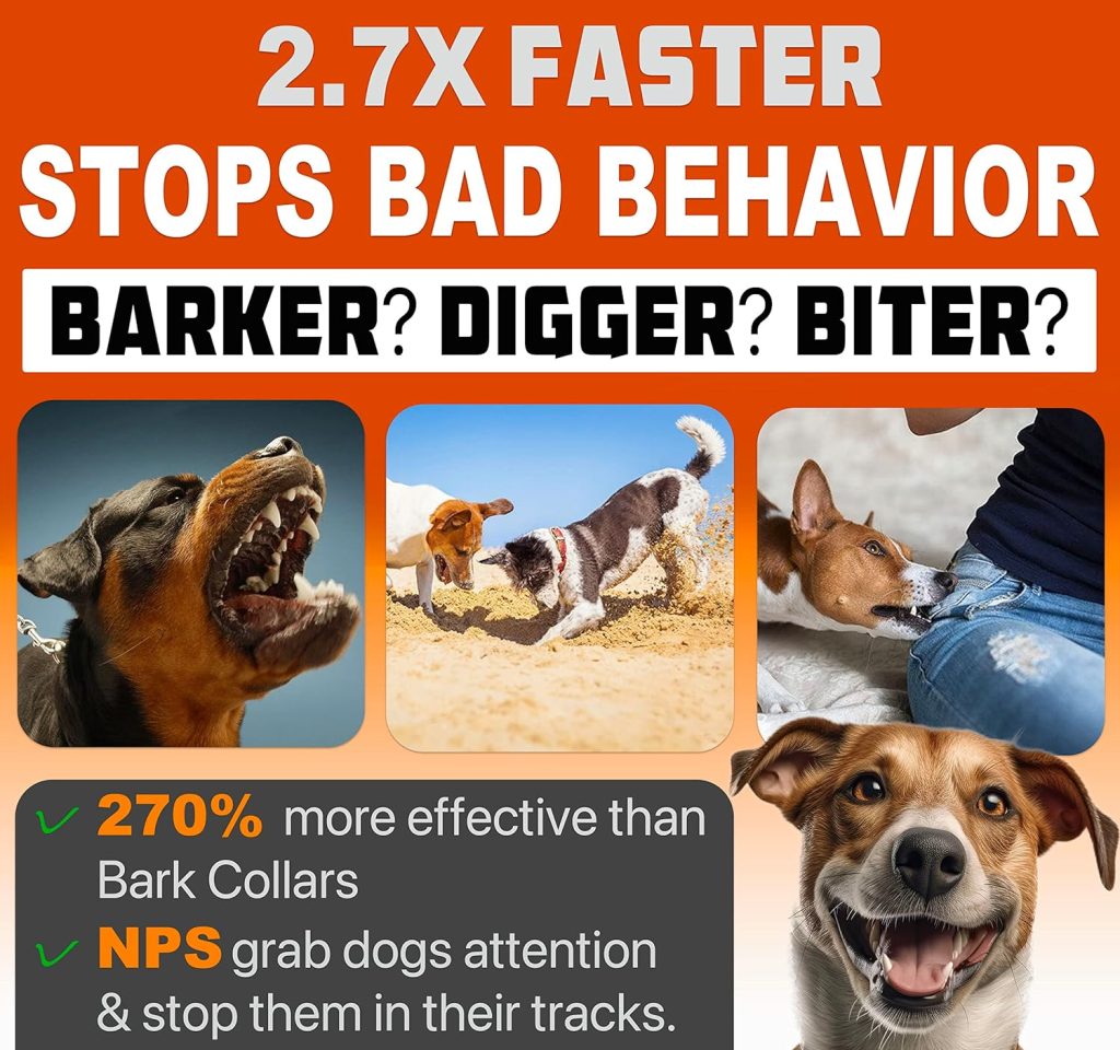 2023release Dog Bark Deterrent Device, Stops Bad Behavior | No Need Yell or swat, Just Point to The Dog (Your or Neighbors), Hit The Button | Long Range Ultrasonic | Bark Collar Alternative