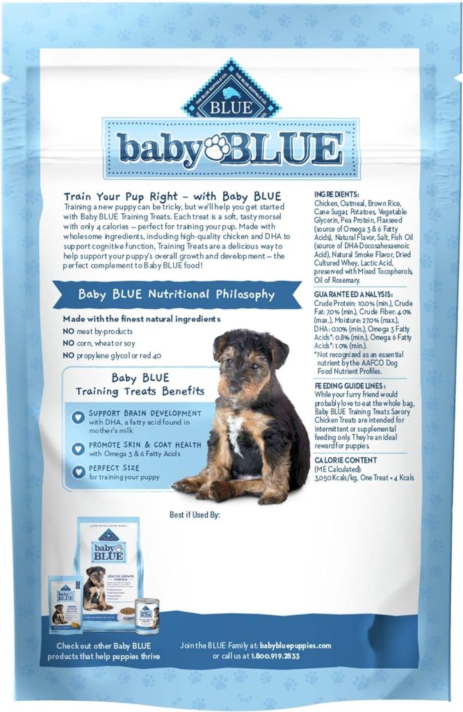 Blue Buffalo Baby BLUE Training Treats Natural Puppy Soft Dog Treats, Savory Chicken 4-oz Bag