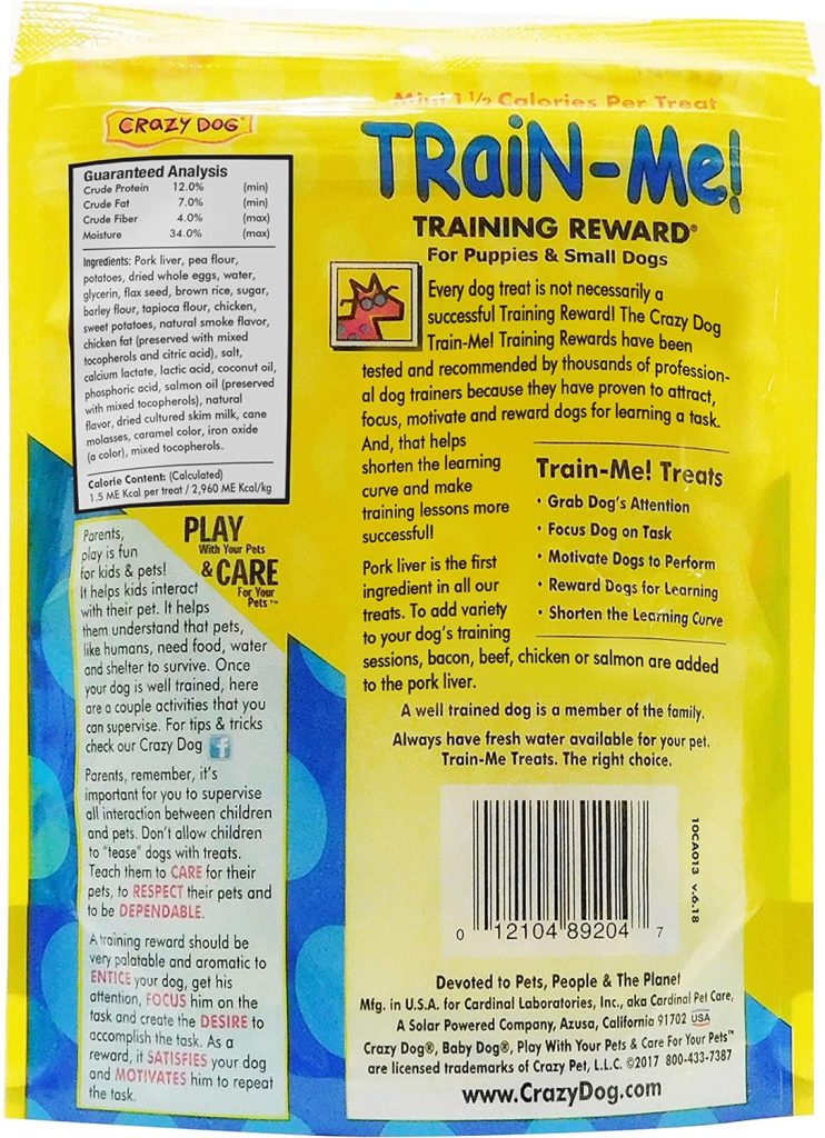 Crazy Dog Train-Me! Training Reward Mini Dog Treats 4 Ounce (Pack of 1)